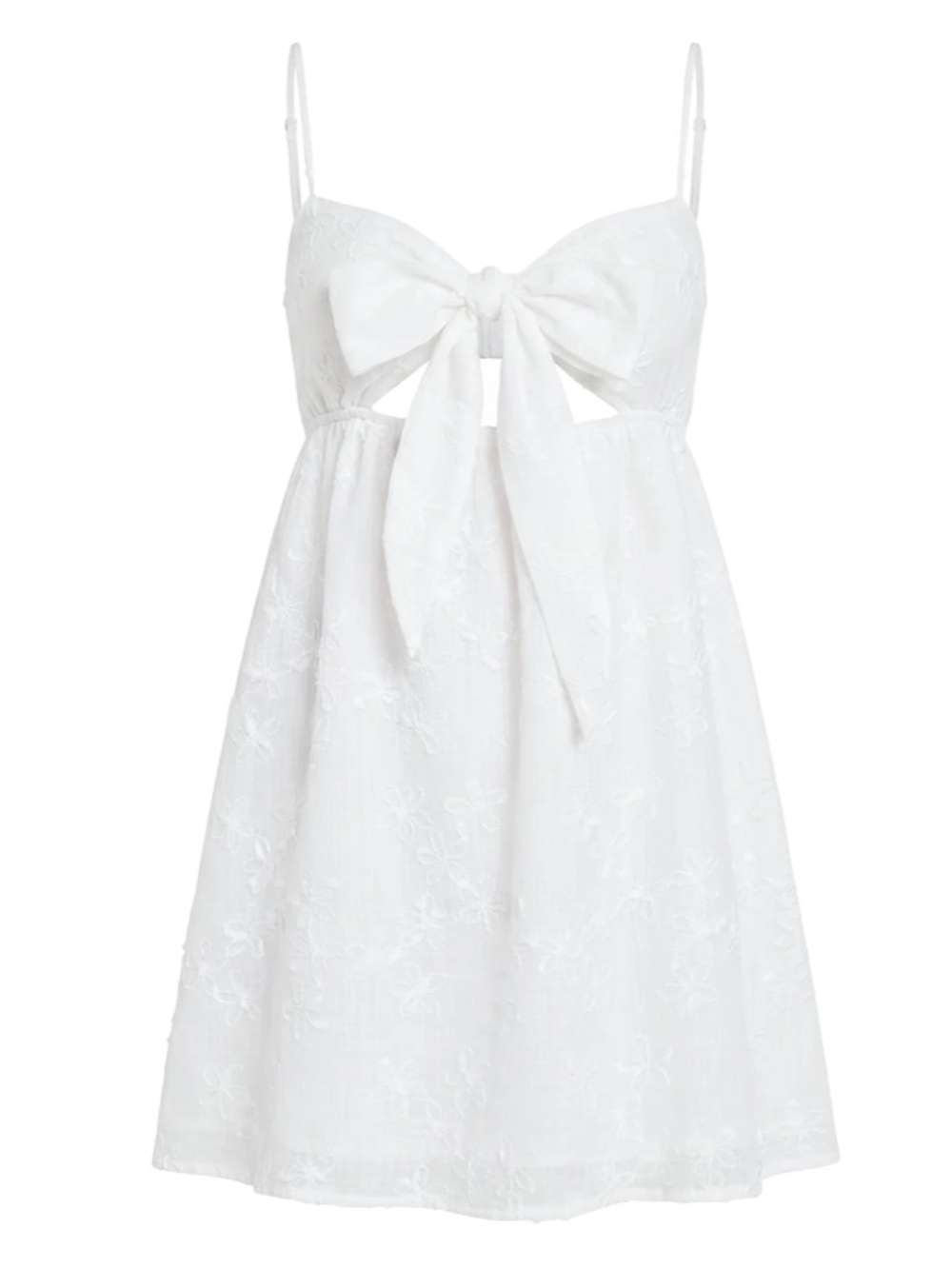 Princess Polly White Tie-Front Mini Slip Dress